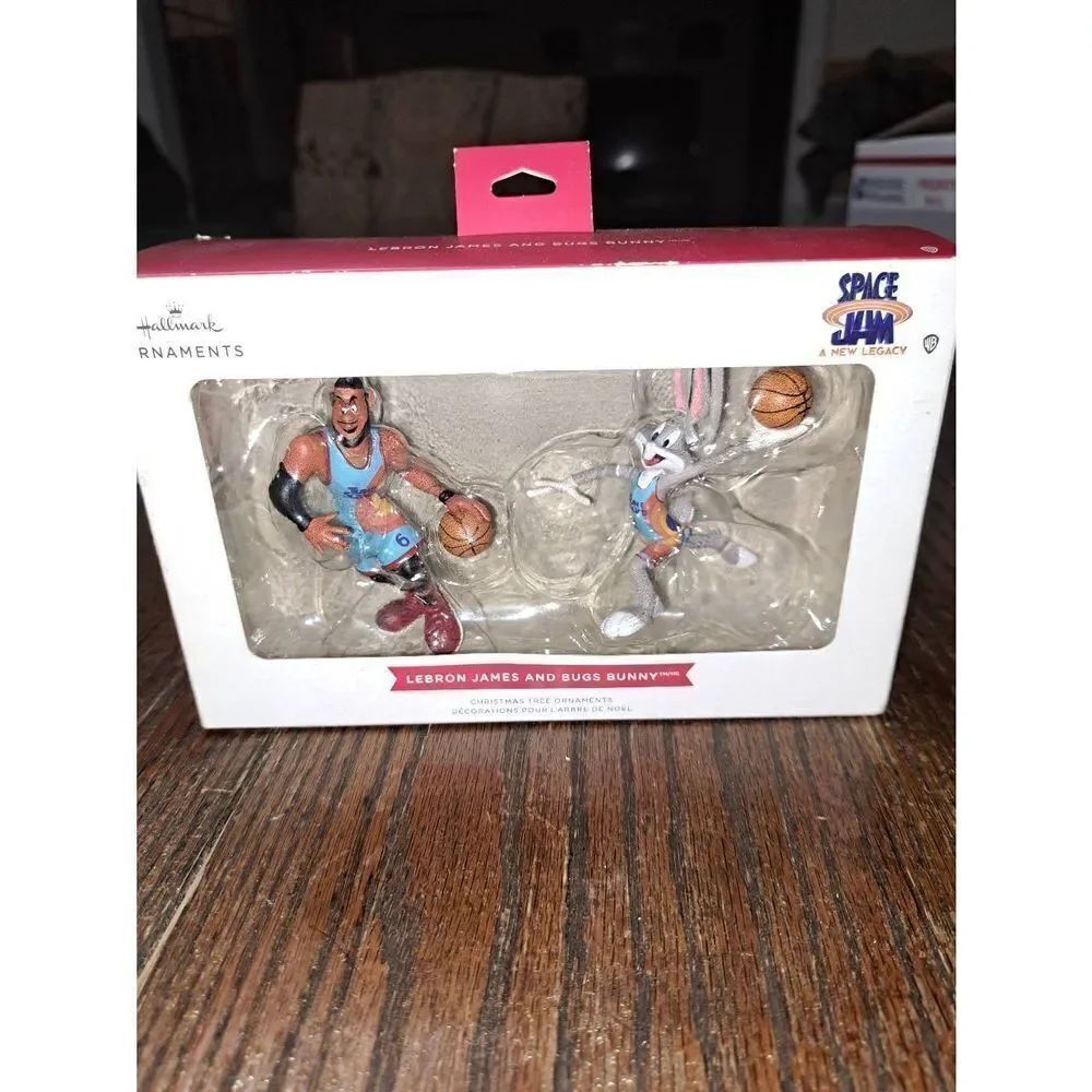 Space Jam New Legacy Hallmark Christmas Ornament 2Pc Set LeBron James Bugs Bunny
